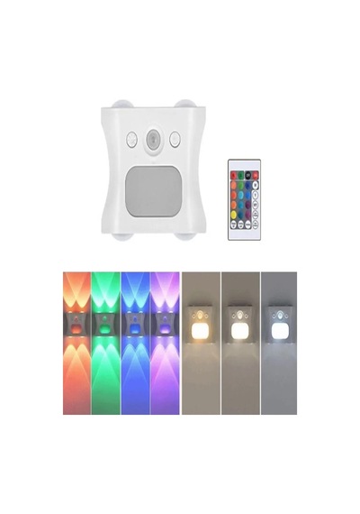 Duvar Dekorasyon Lambası Aplik Hareket Sensörlü 16 Renk Seçenekli Rgb Şarjlı Atmosfer Aydınlatma Beyaz