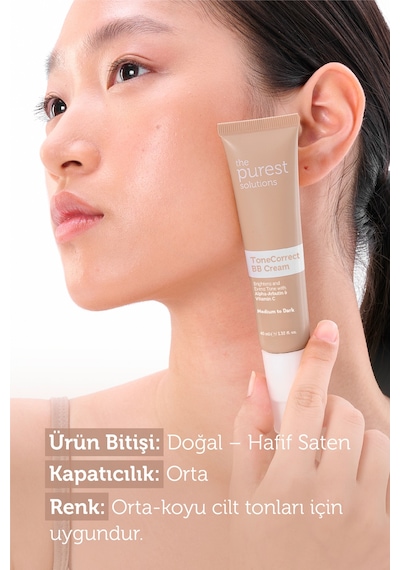 The Purest Solutions Lekeli Ciltler İçin Cilt Tonu Eşitleyici BB Krem ,SPF 50 + 40 ml – Orta / Koyu Ton