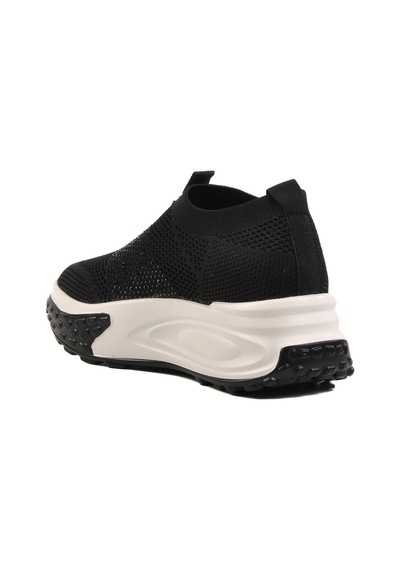 Siyah Triko Hafif Kadın Sneaker 25y305-4 Z Siyah