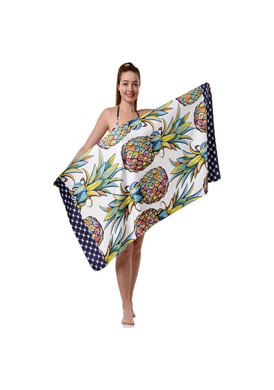 Tr Ananas Desenli Plaj Havlusu, Spor Havlusu, Mikrofiber Hızlı Kuruyan Plaj Havlusu 70x140cm Diğer