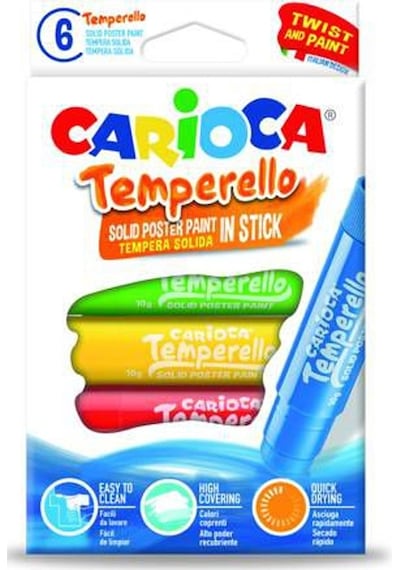 Carioca Temperello Stick 6'Lı Poster Boya Kalemi Çok Renkli