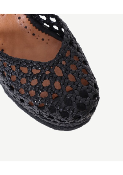 Yargıcı Deri Örgü Dolgu Tabanlı Espadril 26ykay4019x 001 Siyah