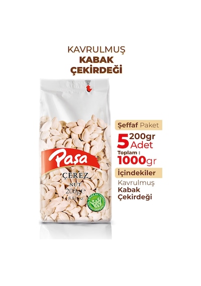 Paşa Kuruyemiş Kavrulmuş Kabak Çekirdeği 5 x 200 G