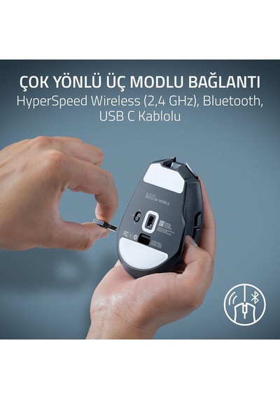 Basilisk Mobile - Küçük Taşınabilir Ergonomik Kablosuz Oyun Mouse'u - Aı Prompt Master - Focus X 18k Sensör Tri-mode Bağlantı, 105 Saate Kadar, Mouse Switches Gen-3 Siyah Basilisk Mobile - Küçük Taşınabilir Ergonomik Kablosuz Oyun Mouse'u - Aı Prompt Master - Focus X 18k Sensör Tri-mode Bağlantı, 105 Saate Kadar, Mouse Switches Gen-3 Siyah