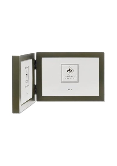Collection Hinged Double Yatay Wood Picture Frame Gallery, 4 6 İnç, Green