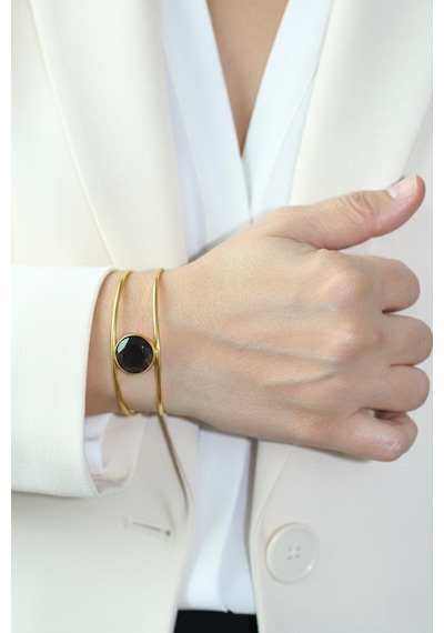 Kadir Jewellery 22 Ayar Altın Kaplama Zirkon Taşlı Ayarlanabilir Vintage Bilezik Çok Renkli