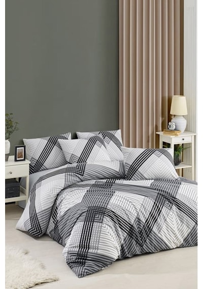 Mulberry Arven Nevresim Takımı Ranforce Çift Kişilik 200x220 Gri - Antrasit
