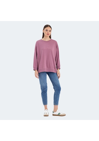 Slazenger VIKENTI SW Oversize Kadın Cepli Oversıze Gül Sweatshirt