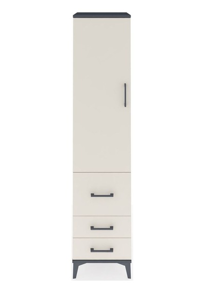 Hyperion Dolap 2 Raflı 3 Çekmeceli Tek Askılı 44x44x195 Antrasit-aytaşı Antrasit