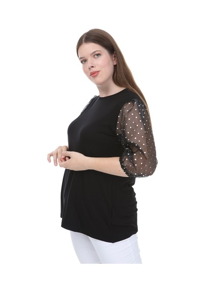 Hanezza Balon Kol Detaylı Bluz S. Puan Gümüş - 37122063 S. Puan Gümüş
