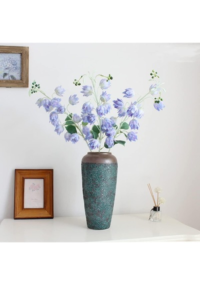Yapay Çiçek Çan Çiçeği Mavi 85cm Tek Dal Kumaş Çiçek Uzun Dal Mavi