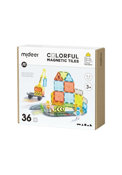 Mideer Renkli Magnetic Tiles - Küçük Mimar
