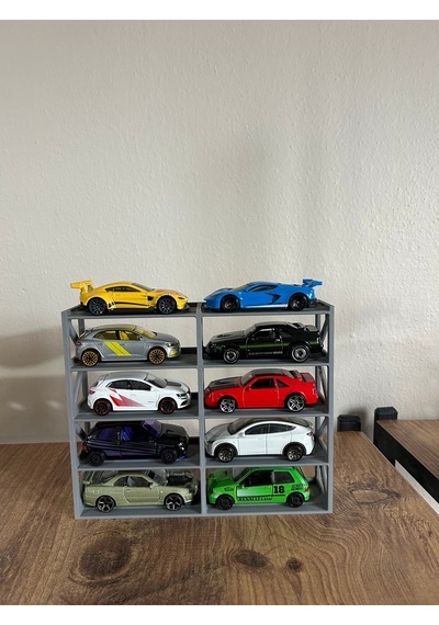 Hot Wheels Uyumlu 10 Araçlık Stand 1/64 Gri