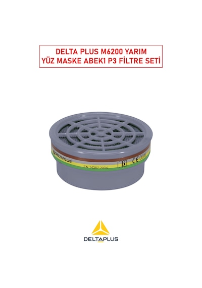 M6200 Yarım Yüz Maske Abek1 Gaz + P3 Toz Filtreli, Kimyasal Ve Partikül Koruma Seti