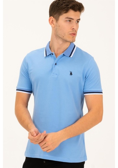 T8594 Dewberry Erkek T-shırt-açık Mavi-2