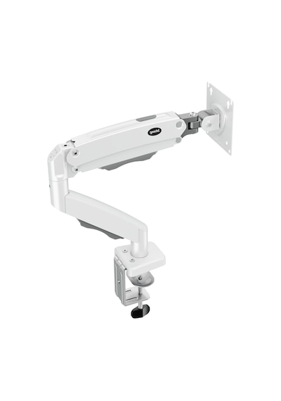 17-32 İnç Amortisörlü Monitör Kolu Tam Hareketli Vesa Uyumlu Masa Kelepçeli Monitör Standı 2-9 Kg - Beyaz