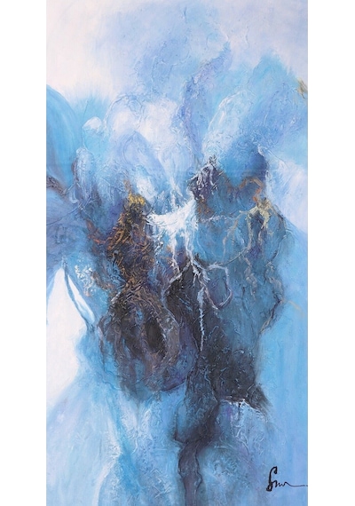Dokulu Büyük Boy El Yapımı Yağlı Boya Tablo 75x126cm