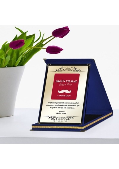 Kişiye Özel Lacivert Plaket (Babalar Günü Temalı) 4
