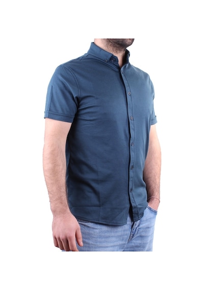 Twister Jeans Twister 1853 Petrol Kısa Kol Günlük Pamuklu Erkek Gömlek Petrol