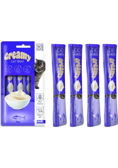 M-Pets Creamy Chicken Ton Balıklı Ek Besin Kedi Ödülü 4 x 15 G