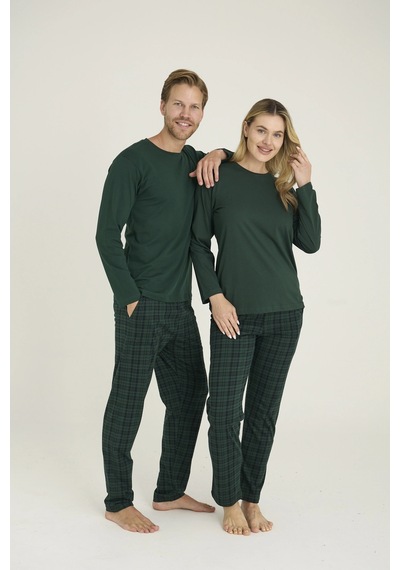 Kocabey 9273-k Kadın O.yaka Pijama Takım Yeşil