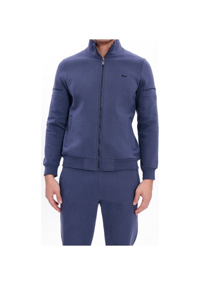 Rowinger 3 İplik Kalın Dokulu Parçalı Görünümlü Kapüşonlu Tam Fermuarlı Erkek Sweatshirt İndigo Rowinger 3 İplik Kalın Dokulu Parçalı Görünümlü Kapüşonlu Tam Fermuarlı Erkek Sweatshirt İndigo