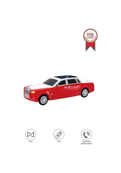 Premium D82 Kırmızı Bluetooth Hoparlör 15w Eğlence Ürünü Araç Şekilli Ev Aksesuarı