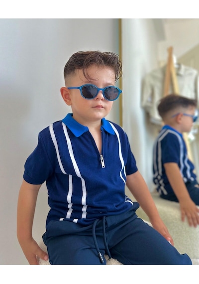 Yeni-unisex 1-5 Yaş Polarize Mavi Çocuk Güneş Gözlüğü Mavi