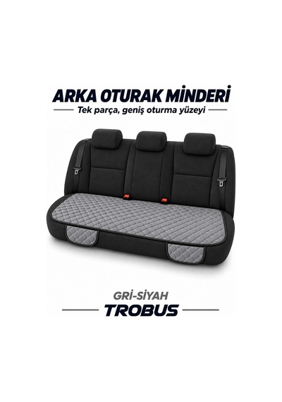 Trobus Fiat Egea Bütün 2015+ Kapitone Minder 5'li Gri Siyah