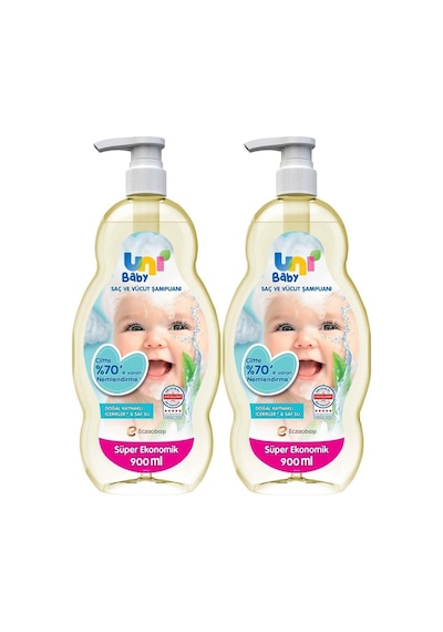 Bebek Saç Ve Vücut Şampuanı 900ml Klasik Pompalı 2 Li Set Tüm Saç Tipleri