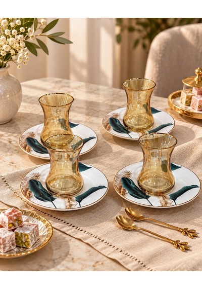 4lü Modern Başak Çay Takımı -8029 Çok renkli