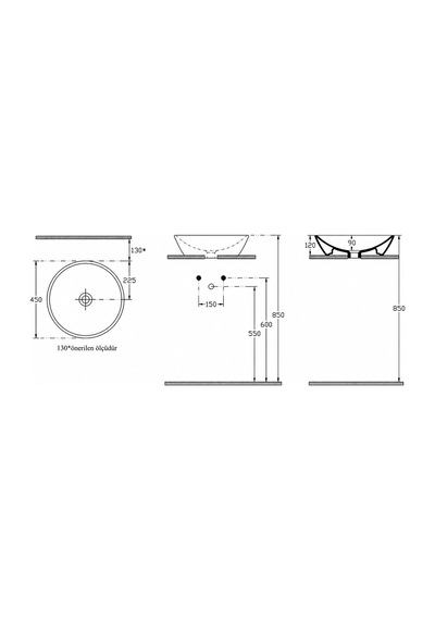 Isvea Sistema Y Soft Tezgah Üzeri Çanak Lavabo 45 Cm, Batarya Deliksiz Beyaz 10sy66045