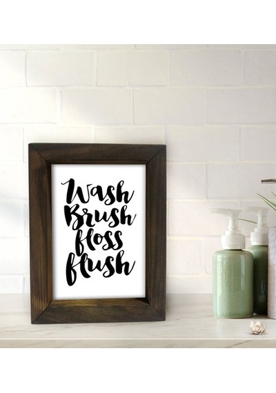 Bk Gift Banyo Dekoratif Doğal Masif Ahşap Çerçeve 15X20Cm-1