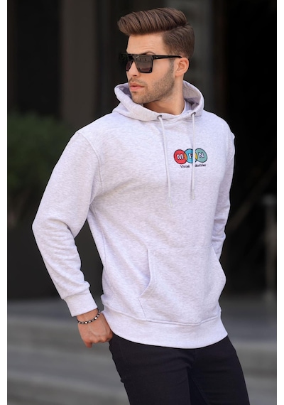 Madmext Karmelanj Kapüşonlu Nakışlı Erkek Sweatshirt 6145-karmelanj Karmelanj