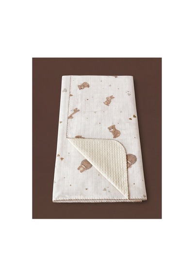 %100 Pamuk Bebek Battaniyesi Pikeli 100x100 Beyaz