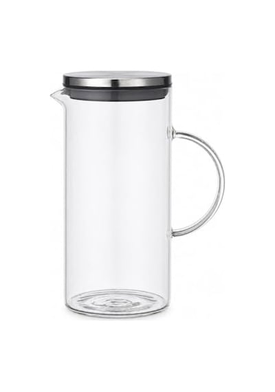 1500 Ml Cam Sürahi Metal Kapaklı Şeffaf Sürahi Dayanıklı Cam Gövde Ergonomik Sap Akıtmaz Ağız Tasarımı Soğu