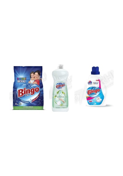 Bingo Tüm Renkler Deterjan 6 Kg+ Sıvı Bulaşık Deterjanı 1500 Ml + Sıvı Deterjan Amber 2600 Ml 3'lü Set Diğer