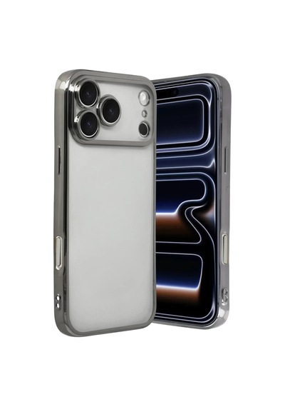 Apple iPhone Uyumlu  17 Pro Uyumlu Lensli Silikon - Titan Gri