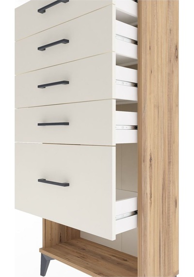 Arges Dolap 5 Çekmeceli 60x30x134 Çam-aytaşı Çam