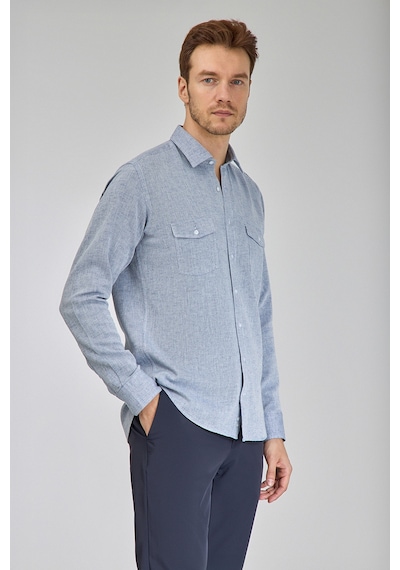 Bisse Sp Yaka Regular Fit Uk Gömlek Çift Cep Mavi Gmktn3sp224007 D35 Mavi
