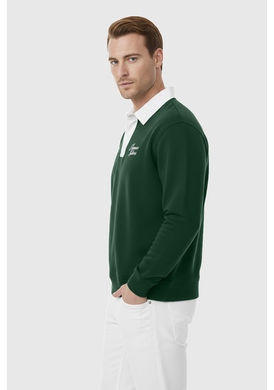 Rizzup Erkek Yeşil Relax Fit İçi Polarlı Polo Yaka Sweatshirt Pamuklu Kalın Sweatshirt 2600762 Rizzup Erkek Yeşil Relax Fit İçi Polarlı Polo Yaka Sweatshirt Pamuklu Kalın Sweatshirt 2600762