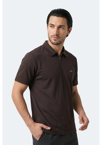 Slazenger Khan Erkek Polo Yaka Kahve Tişört