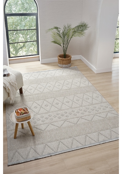 Mariesse Home Lara İskandinav Dokuma Bukleli Modern Salon Halısı Mutfak Halısı Koridor Halısı Yolluk 620-gri