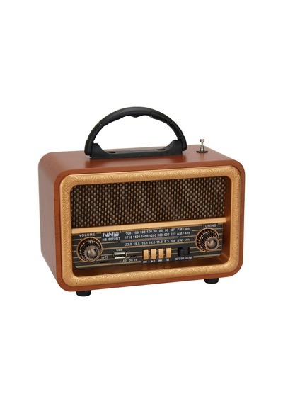 Nns Ns-8070Bt Ahşap Nostaljik Radyo Bluetooth Hoparlör Usb