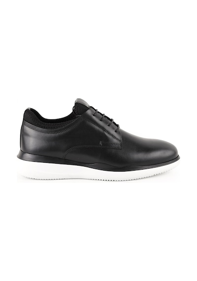 Libero L6050 Hakiki Deri Erkek Casual Ayakkabı - Esnek Boğazlı, Beyaz Eva Tabanlı Bağcıklı Şık Sneaker Siyah