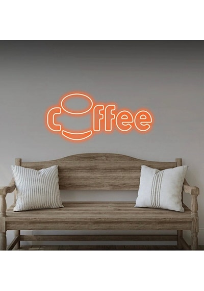 Coffee Yazılı Neon Tabela Turuncu