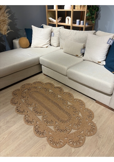 Mavaux Tiradia Hasır Jüt Kilim Halı Bej - Açık Bej
