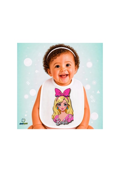 Barbie Keten Bebek Mama Önlüğü Yumuşak - Emici - Yıkanabilir - Özel Tasarım P008 Çok Renkli