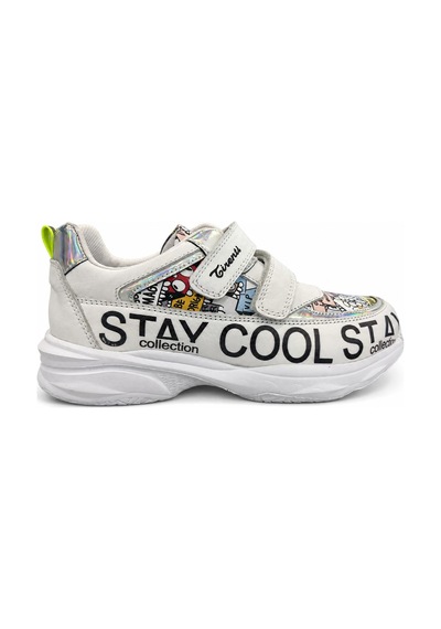 Papucumun Dünyası Kız Çocuk Hakiki Deri Çok Renkli Şık Sneaker