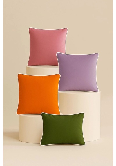 Turuncu Kırlent Kılıfı 2 Adet 45x45 Dekoratif Modern Kırlent